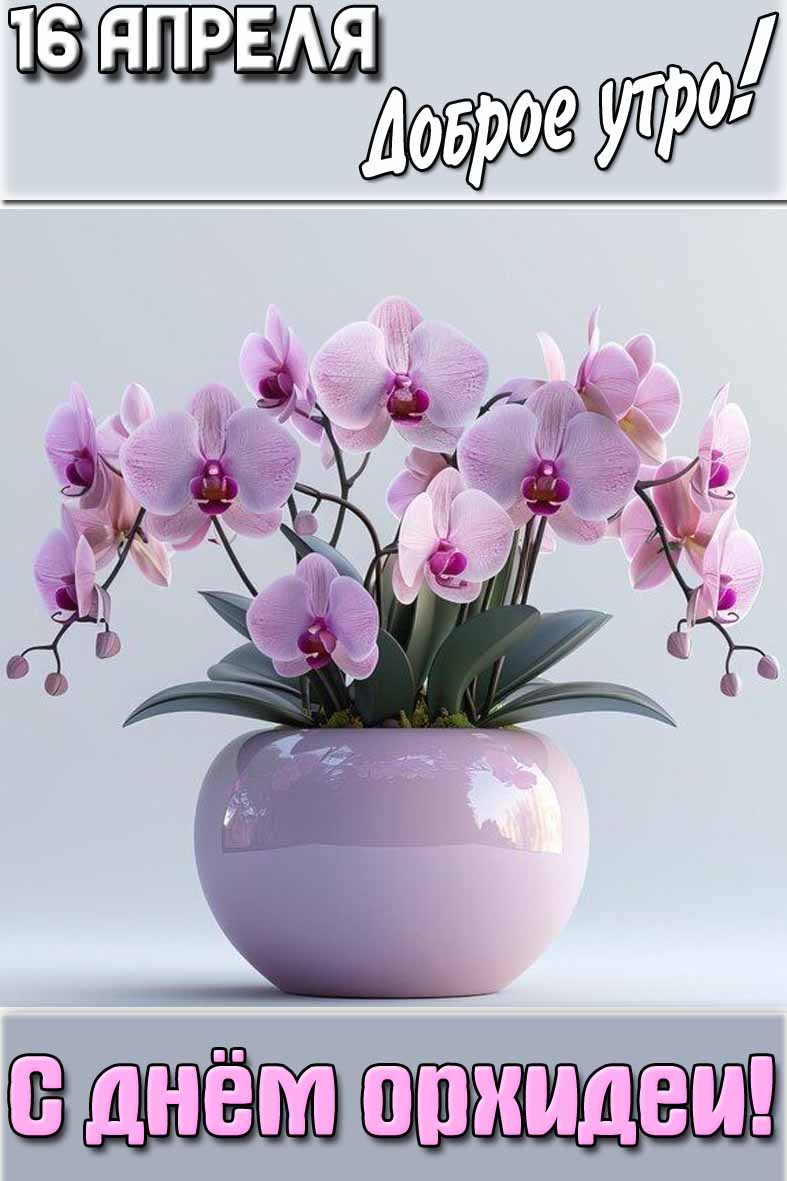 Картинка "16 апреля доброе утро! С днём орхидеи!"