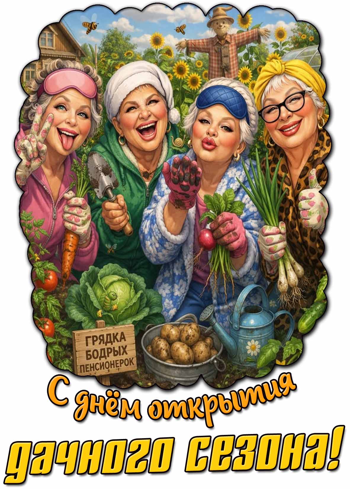 Прикольная открытка с днём открытия дачного сезона
