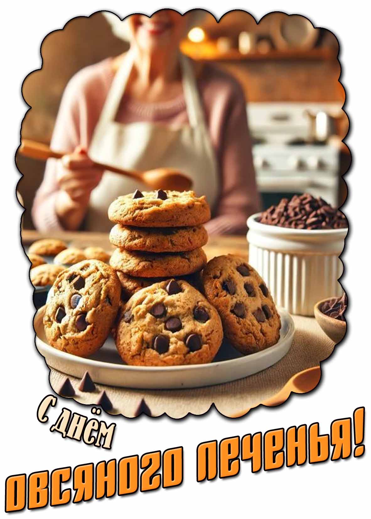 С днём овсяного печенья! - картинка для женщины