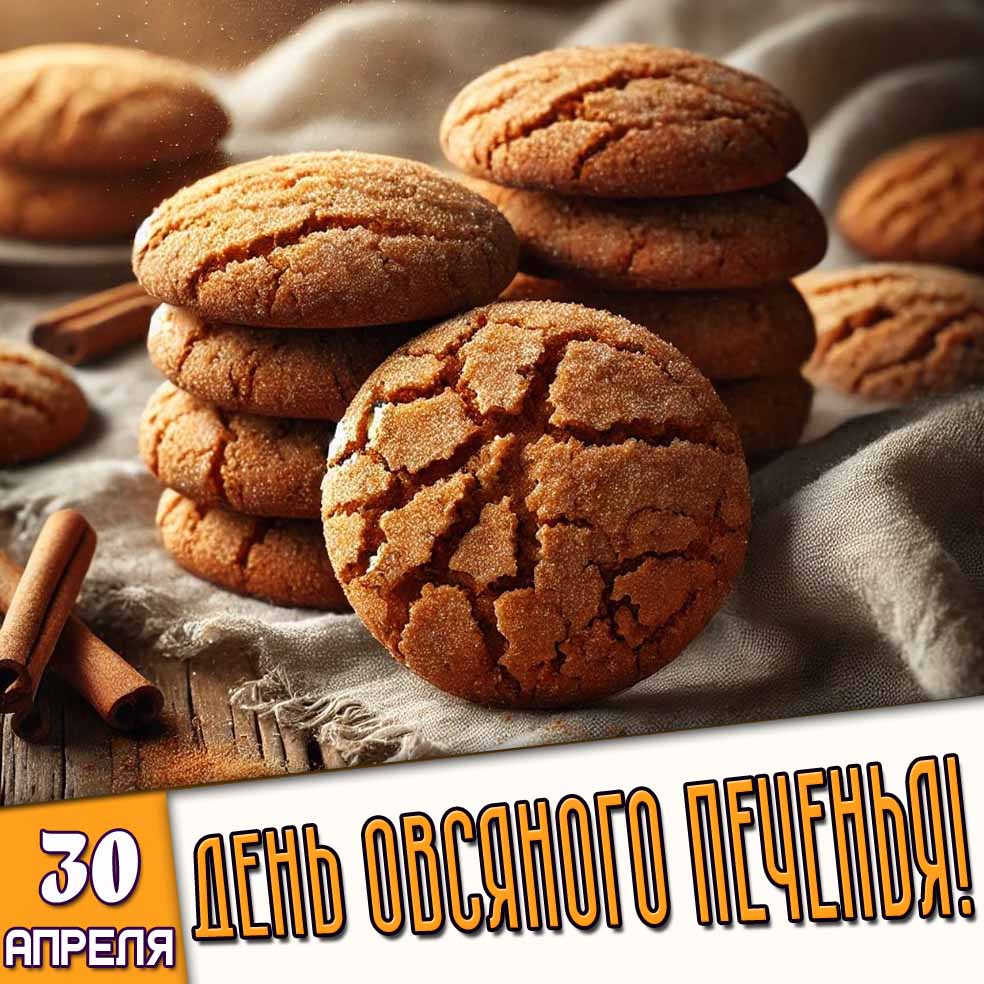 Открытка 30 апреля - день овсяного печенья!