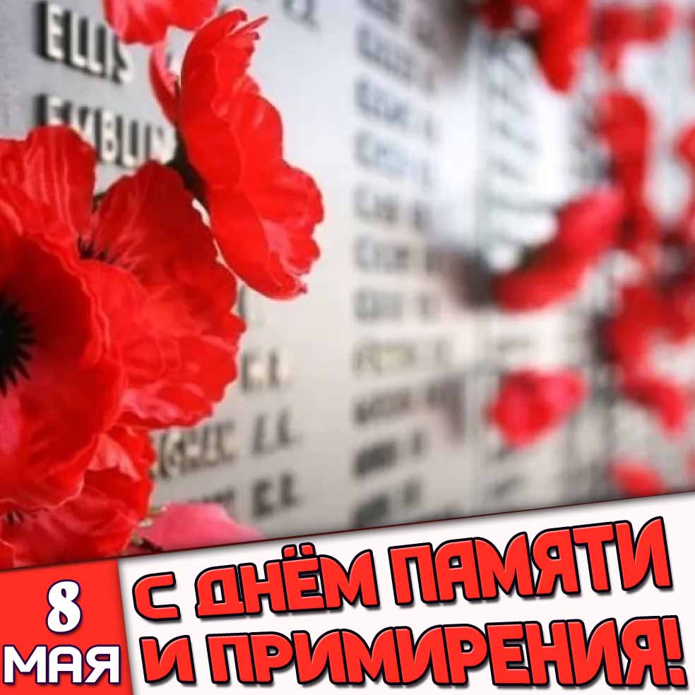 Картинка 8 мая - с днём памяти и примирения!