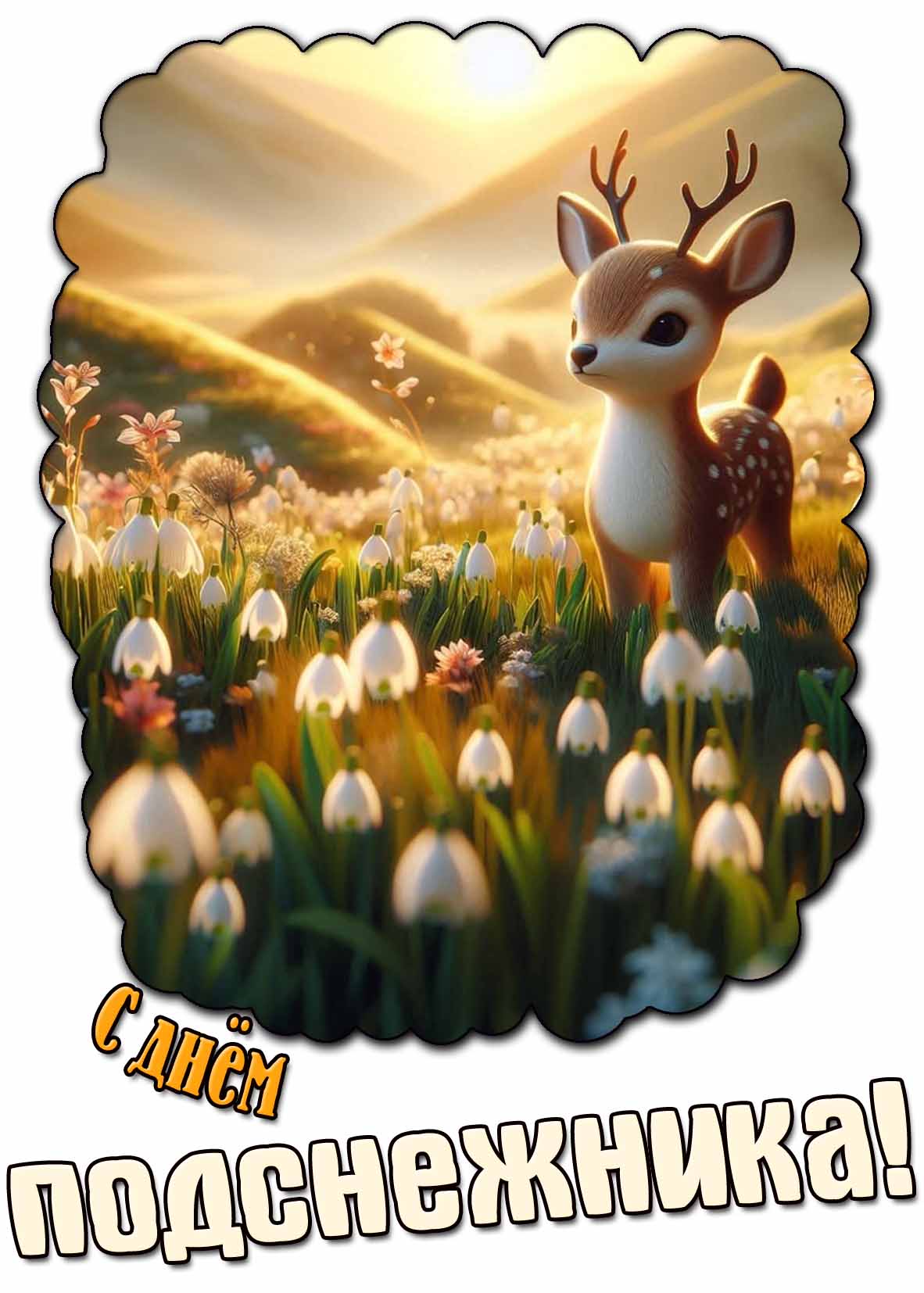 Открытка с днём подснежника