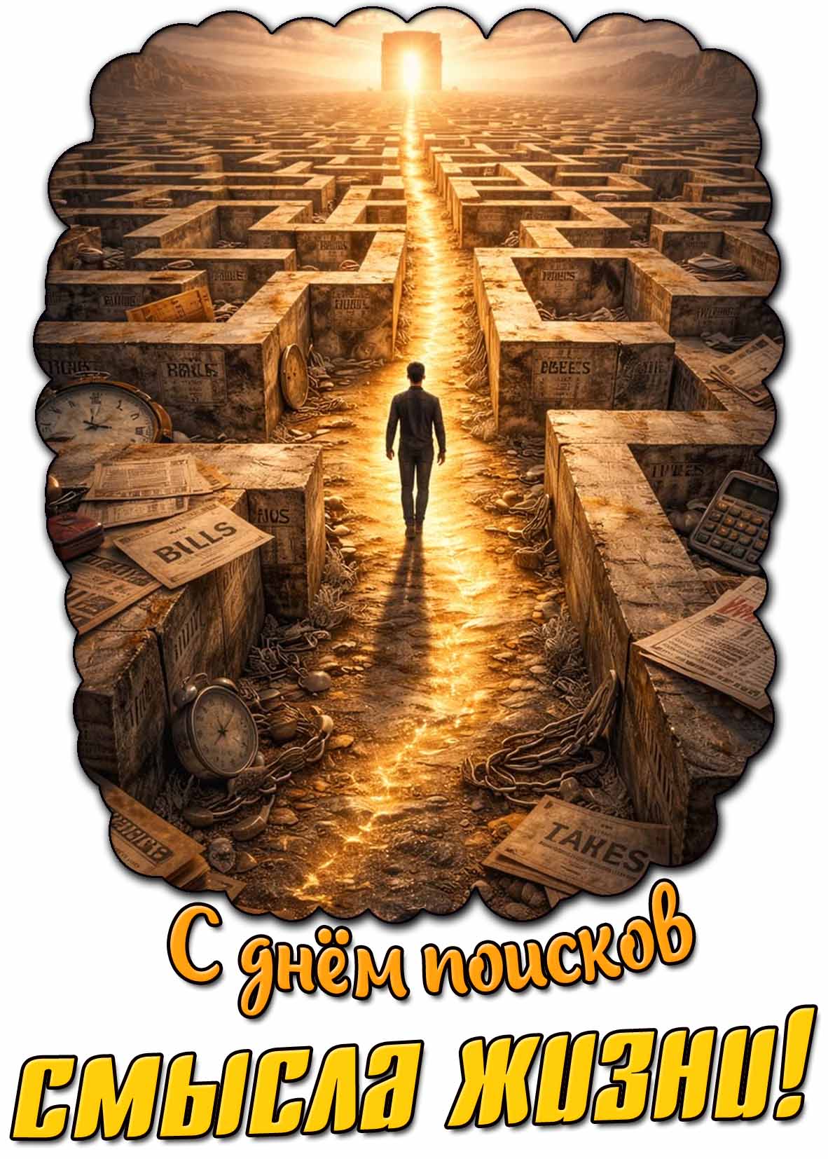 Открытка с днём поисков смысла жизни