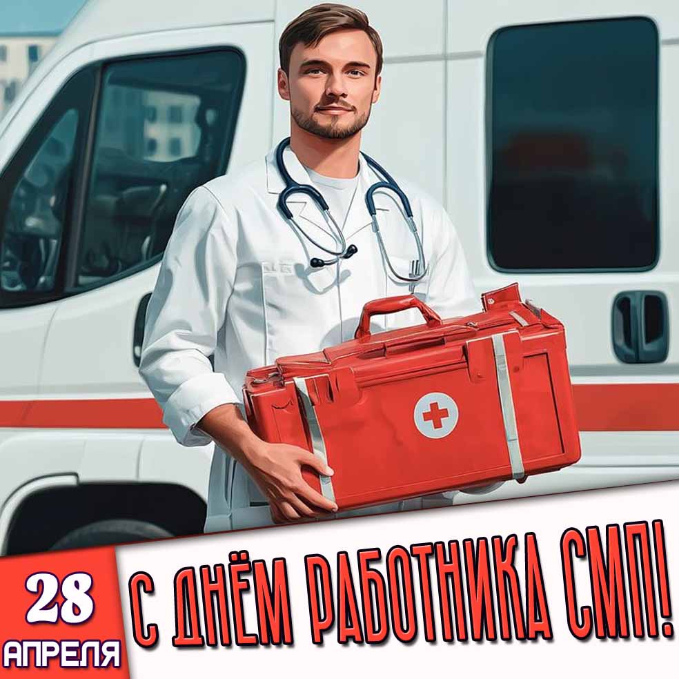 Картинка 28 апреля - с днём работника СМП!