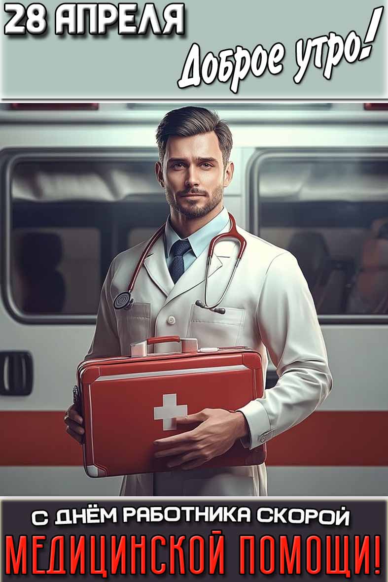 Картинка "28 апреля доброе утро! С днём работника скорой медицинской помощи!"