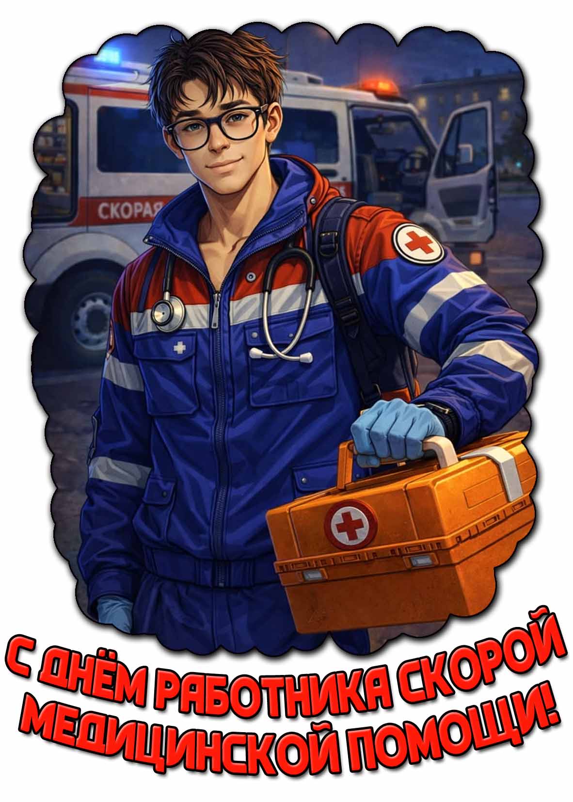 С днём работника скорой медицинской помощи! - картинка для мужчины