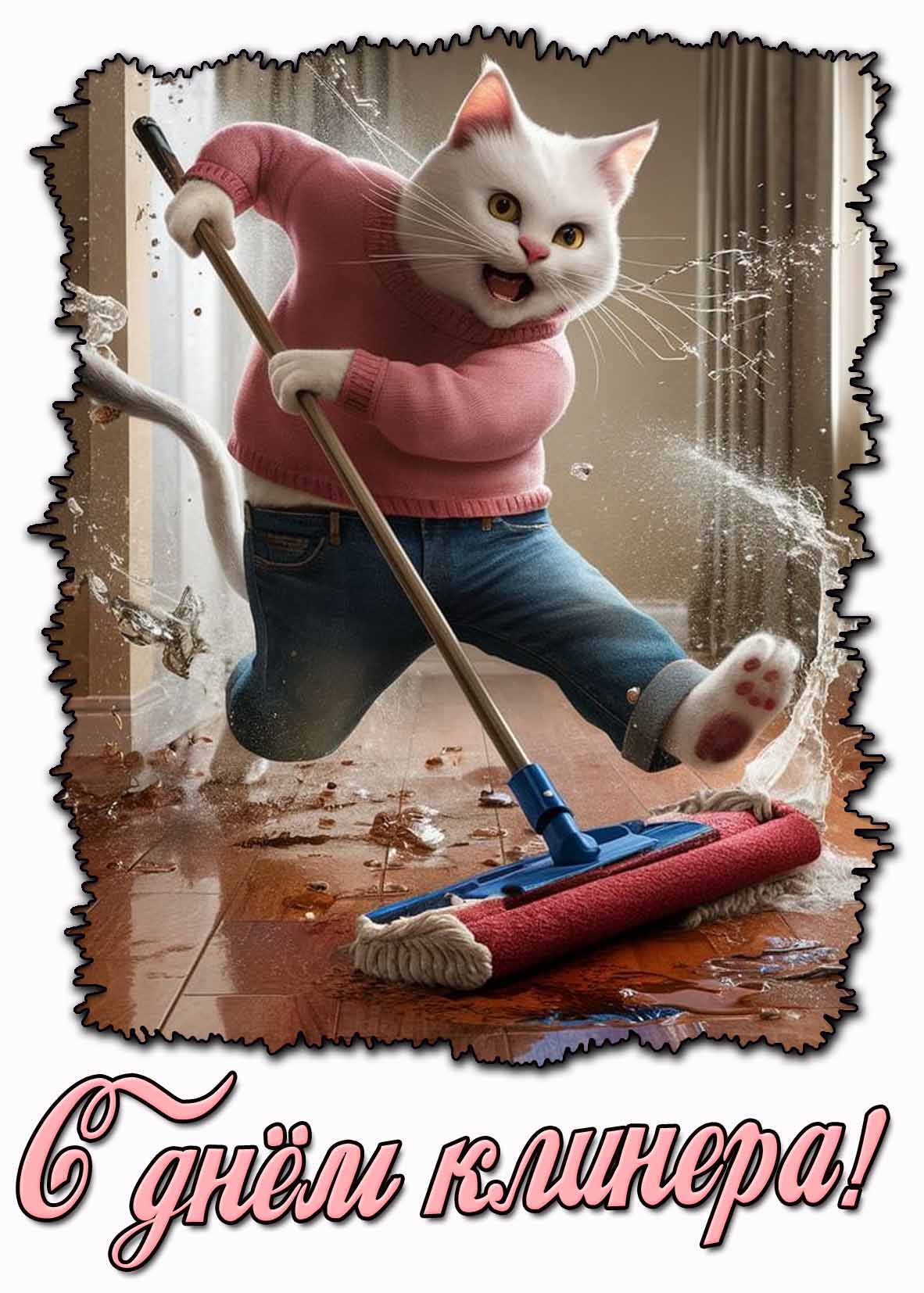 С днём клинера! - прикольная открытка