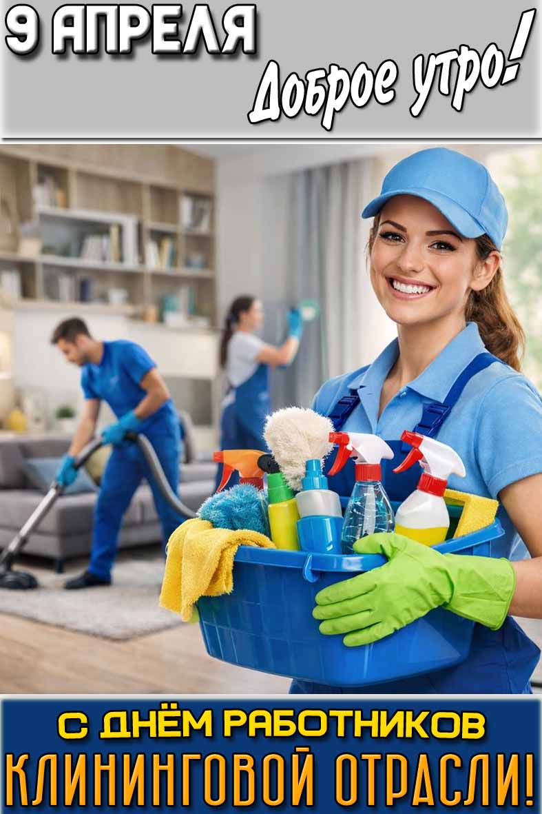 Картинка "9 апреля доброе утро! С днём работников клининговой отрасли!"