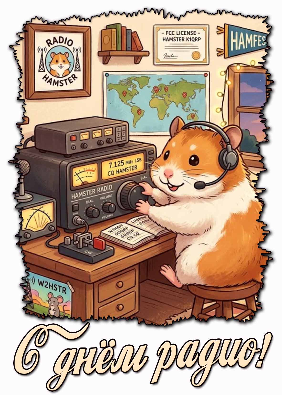 С днём радио! - прикольная открытка