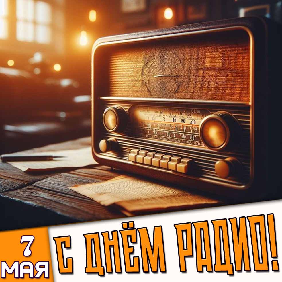 Открытка 7 мая - с днём радио!