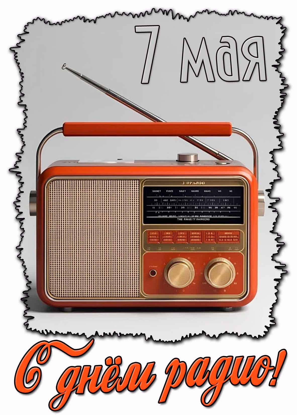 С днём радио! - ретро картинка на 7 мая