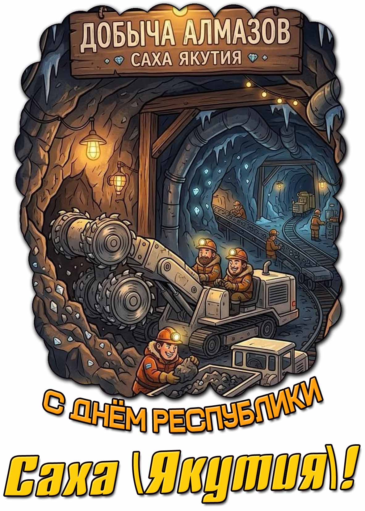 С днём республики Саха (Якутия)! - прикольная открытка