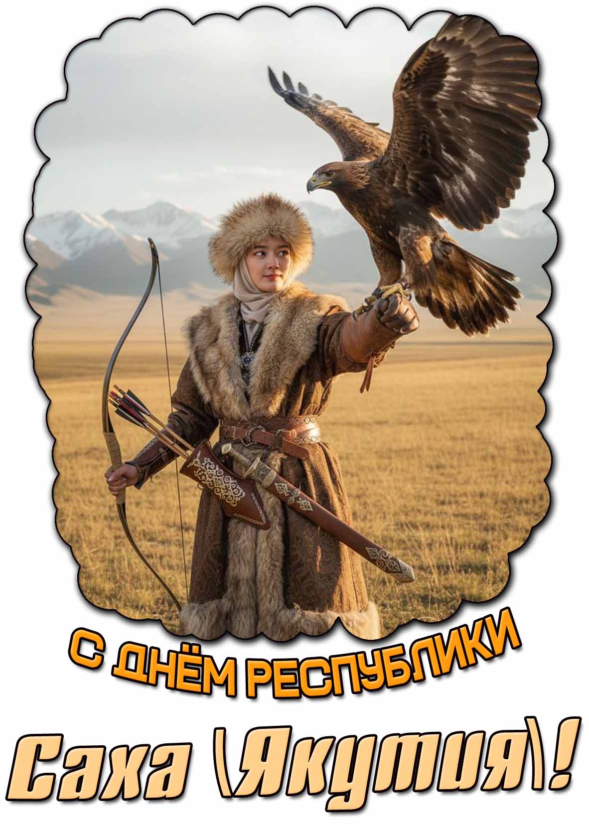 Открытка с днём республики Саха (Якутия)