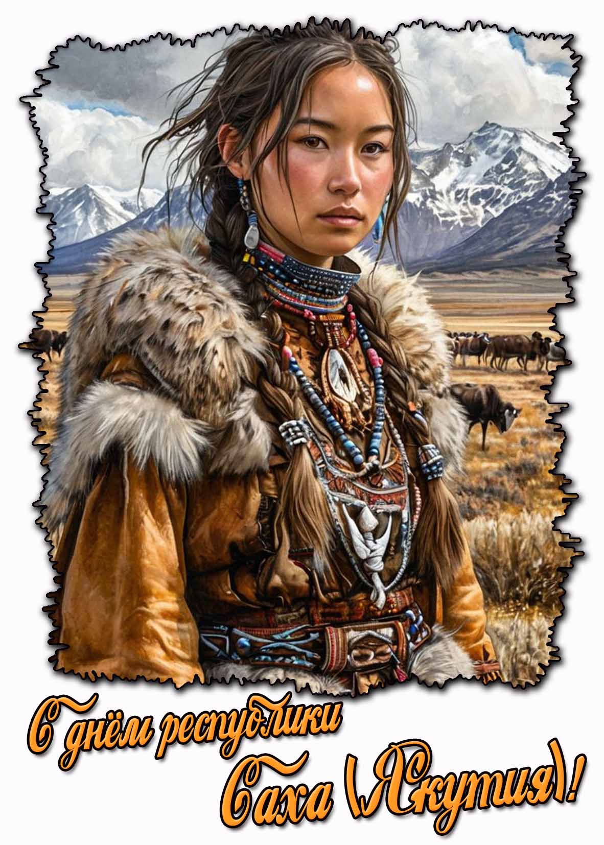 Красивая картинка с днём республики Саха (Якутия)