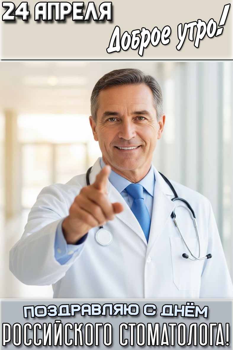 Картинка "24 апреля доброе утро! Поздравляю с днём российского стоматолога!"