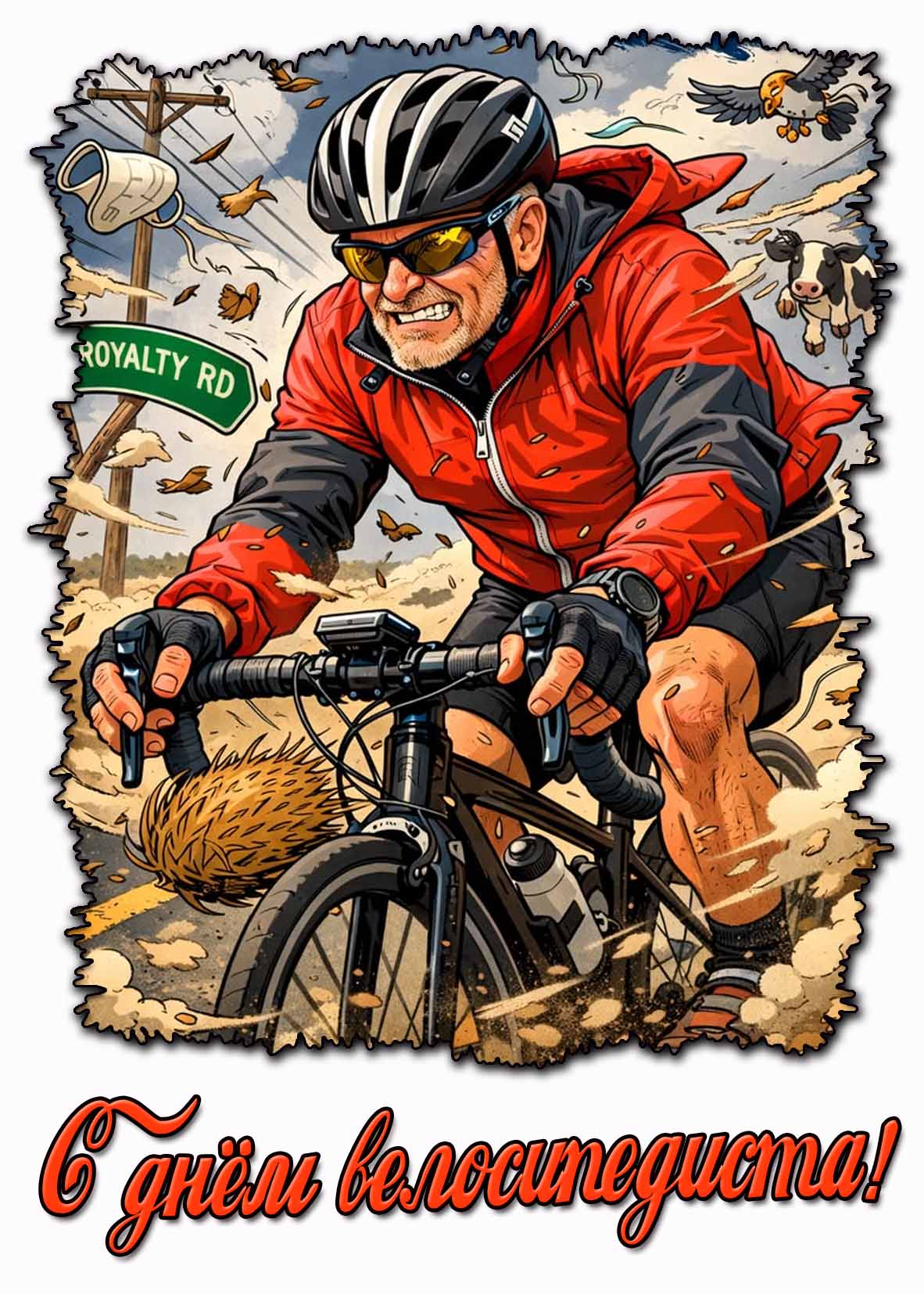 Прикольная картинка с днём велосипедиста