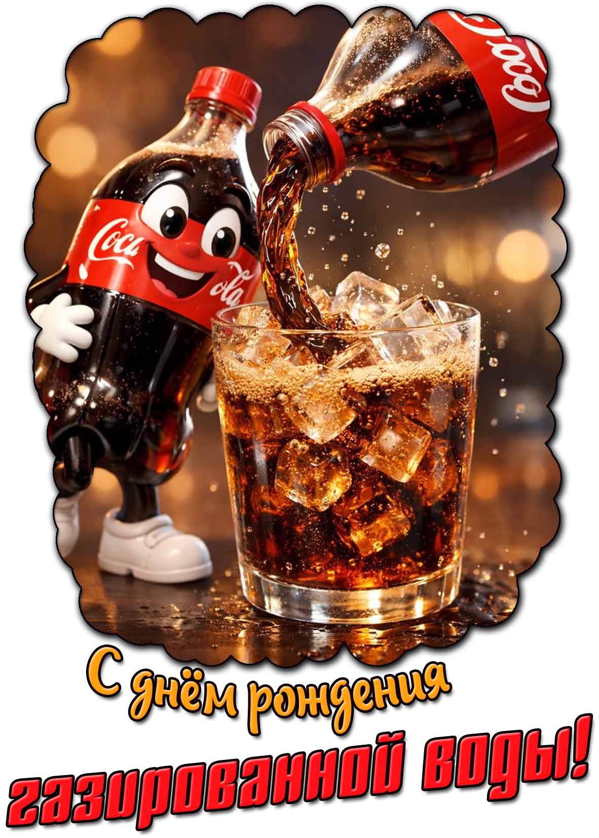 Прикольная картинка с днём рождения газированной воды