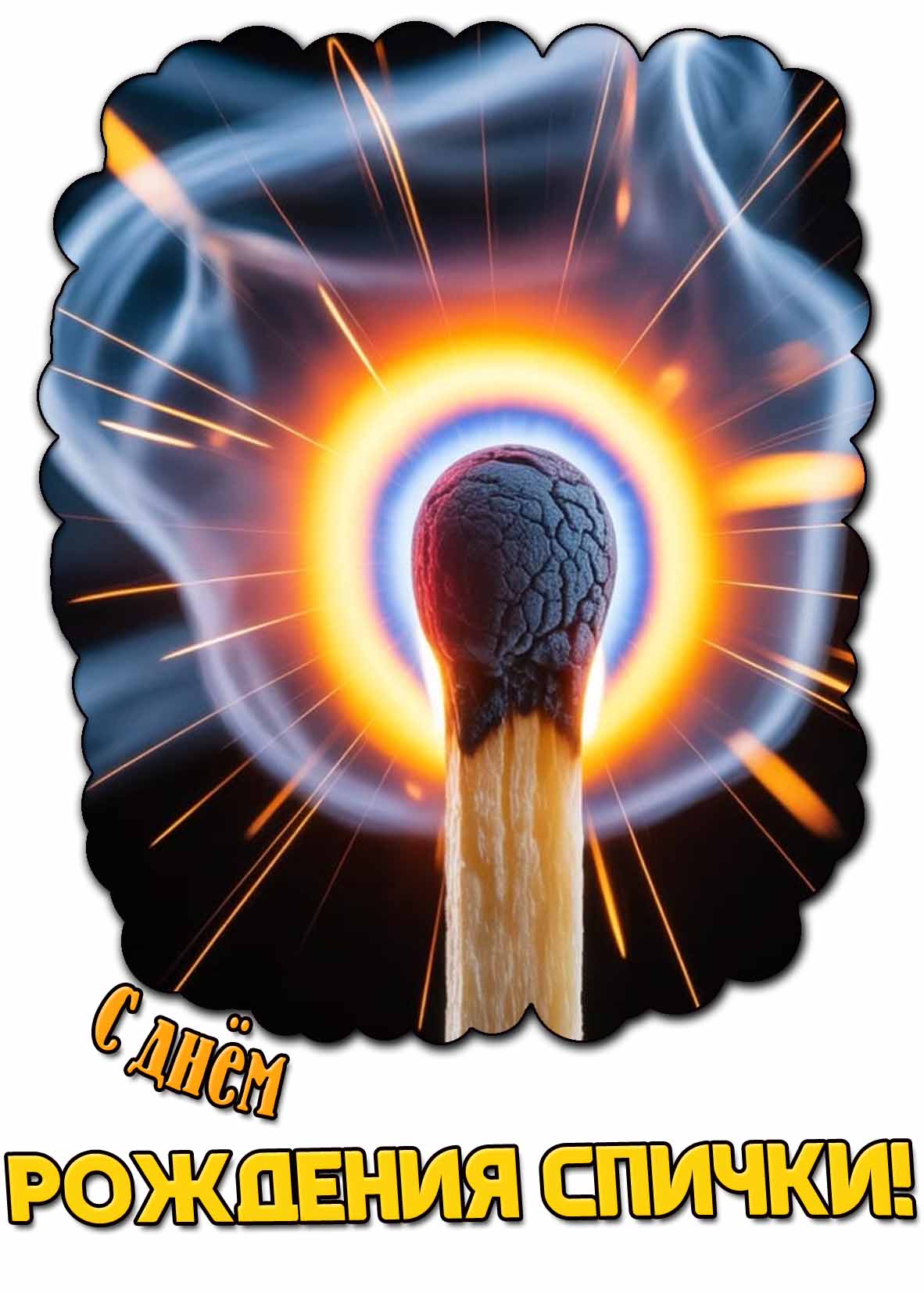 Открытка с днём рождения спички