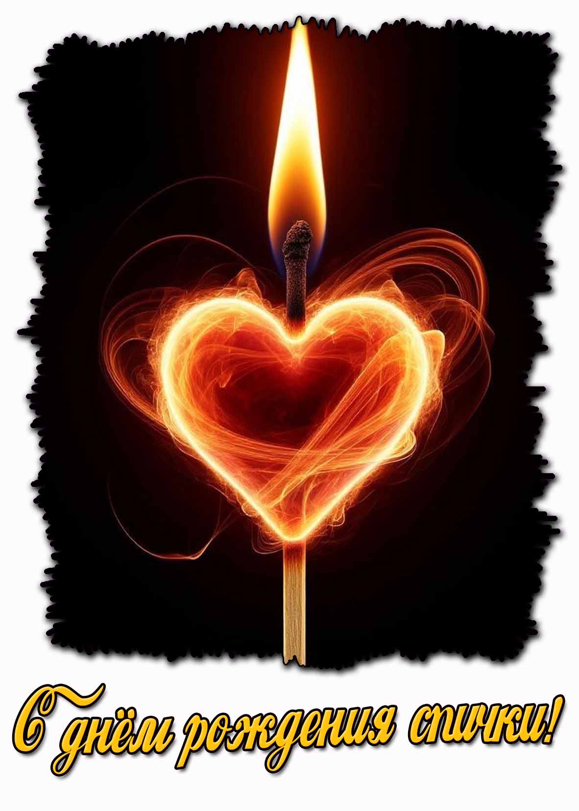 Креативная картинка с днём рождения спички