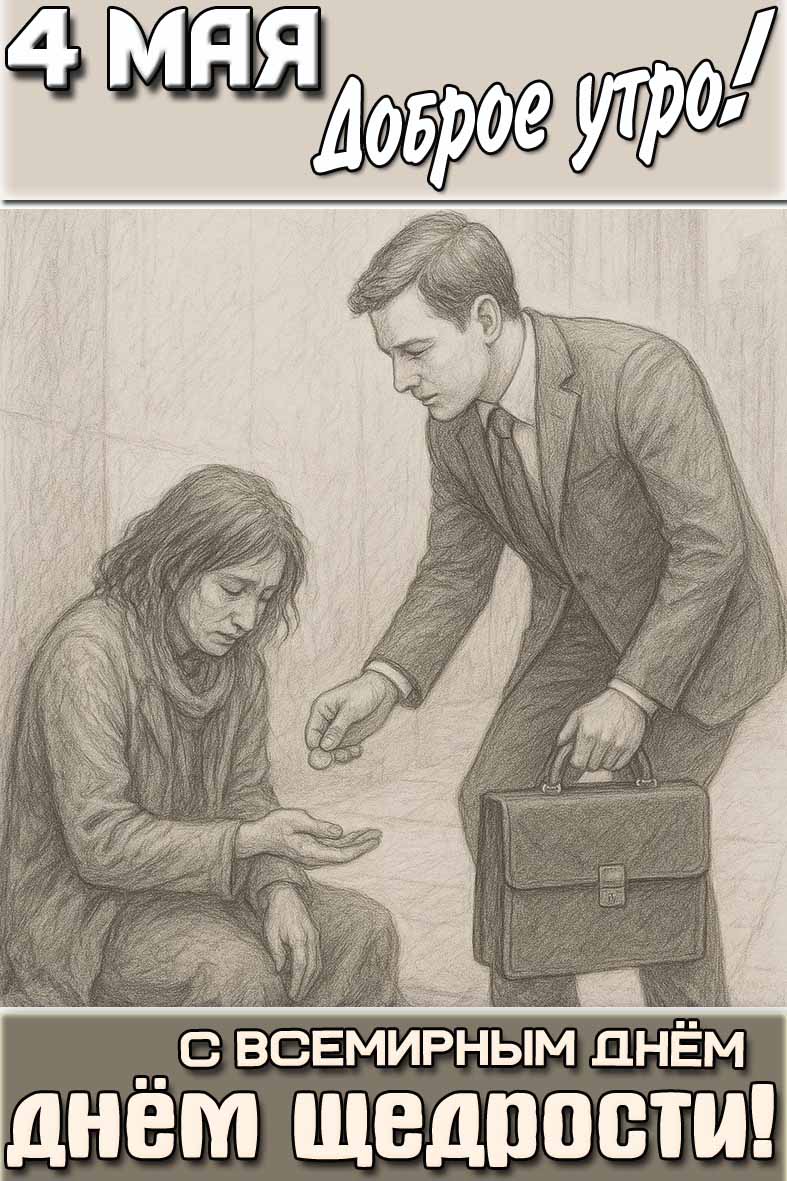Картинка "4 мая доброе утро! С Всемирным днём щедрости!"
