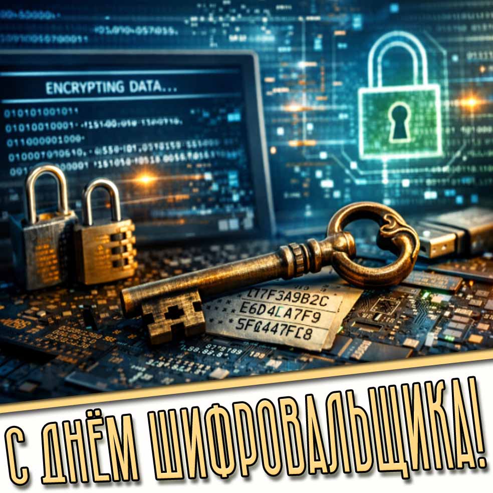 Открытка с днём шифровальщика