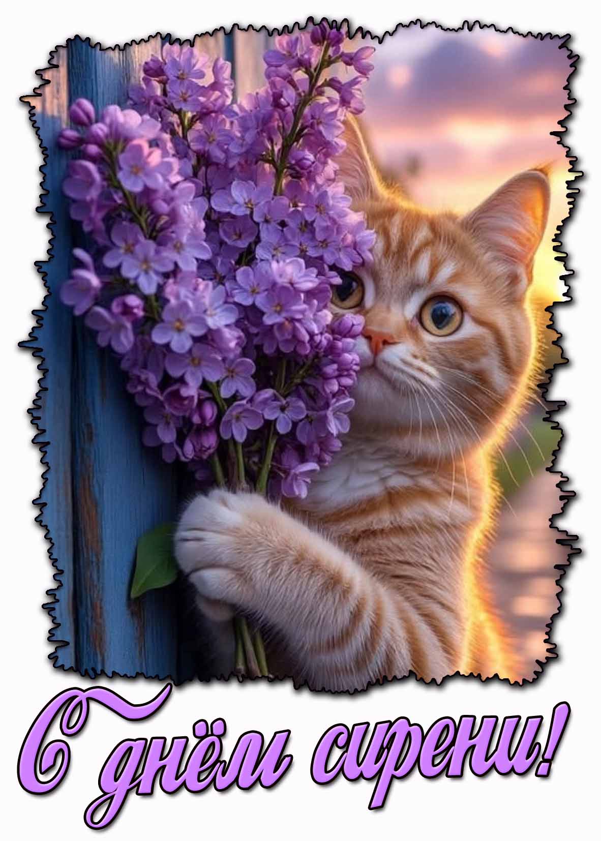 Прикольная открытка с днём сирени