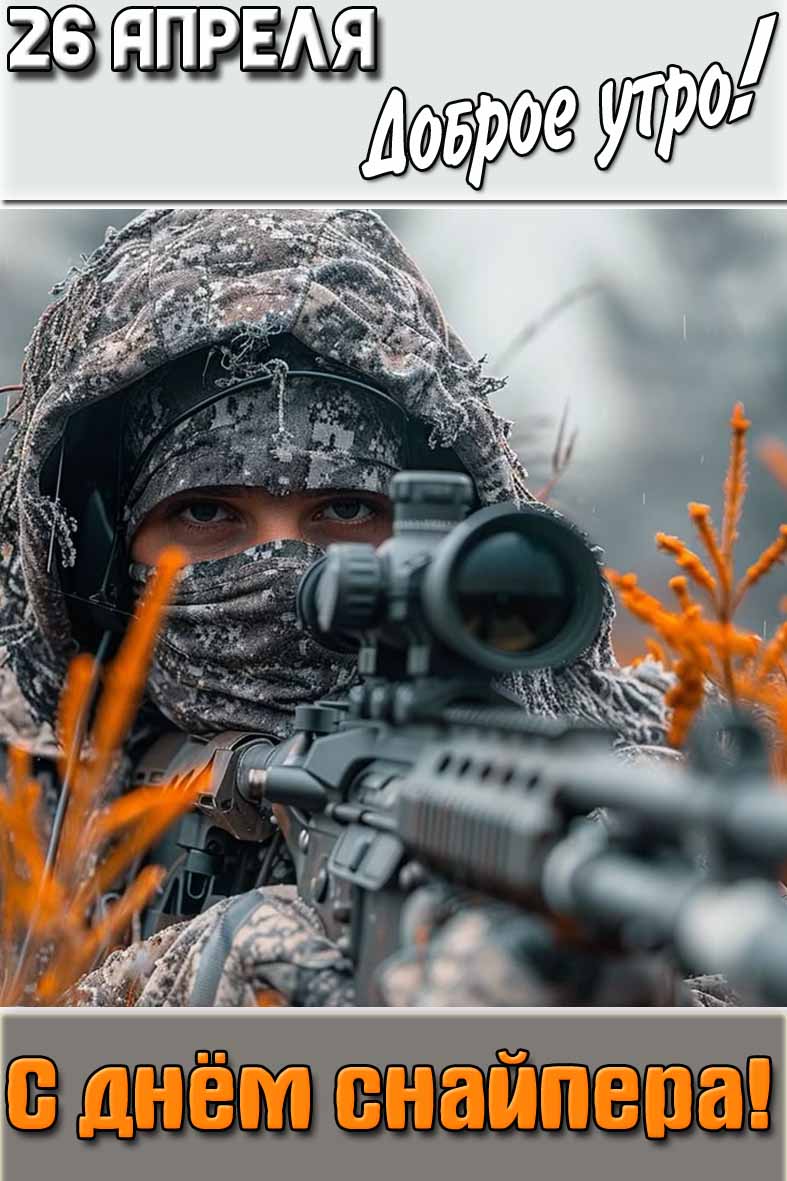 Картинка "26 апреля доброе утро! С днём снайпера!"