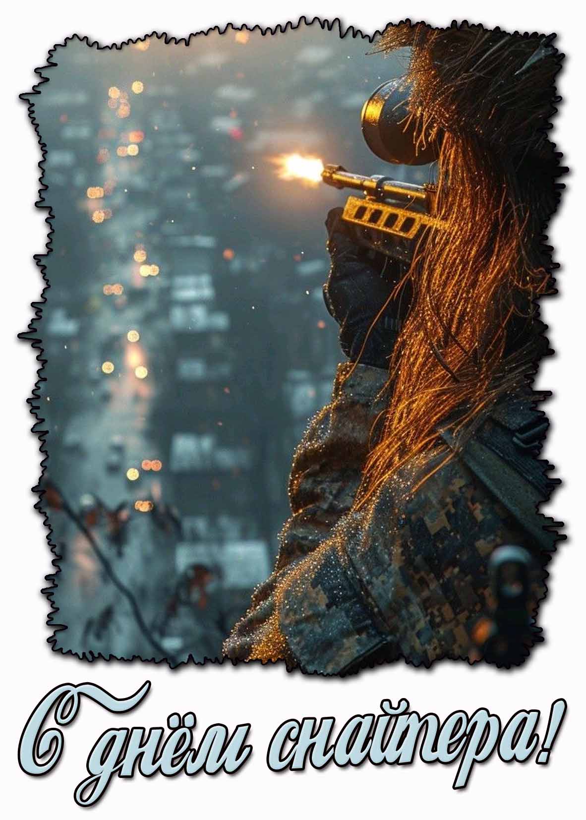 С днём снайпера! - открытка для девушки