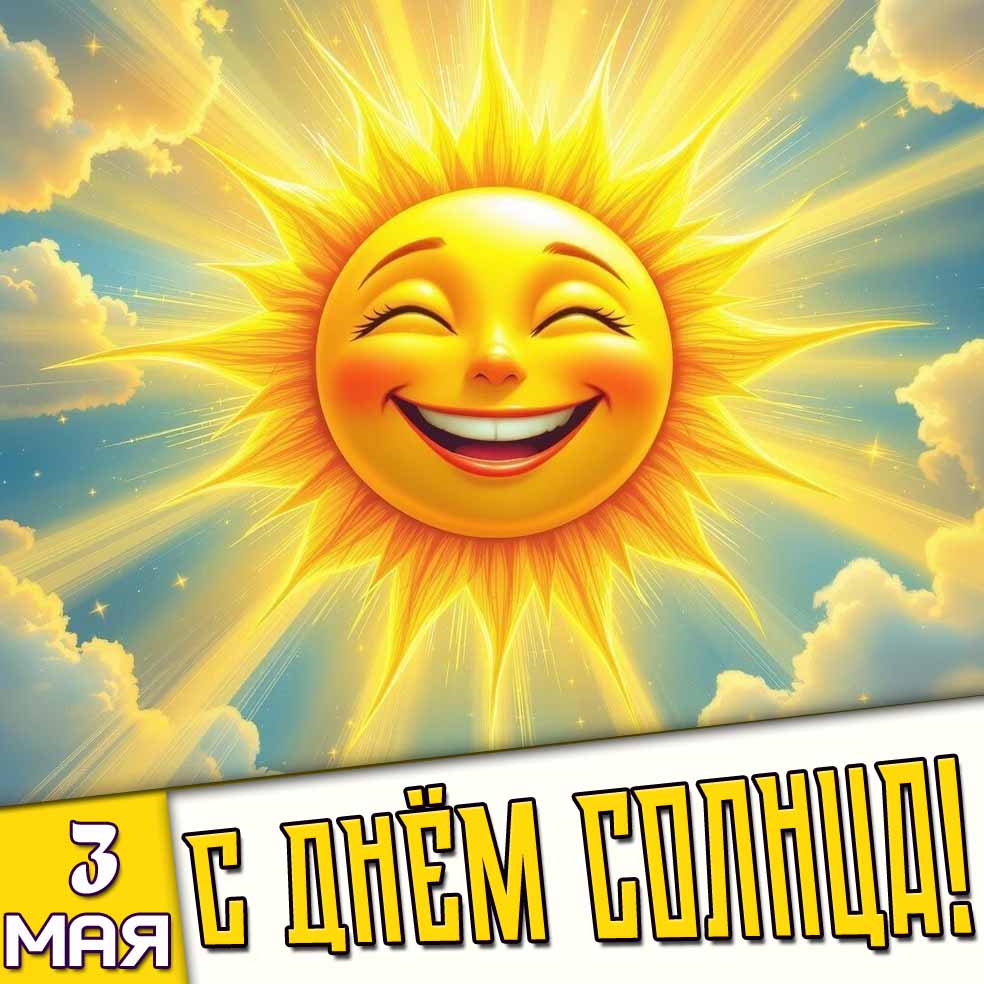 Открытка 3 мая - с днём Солнца!