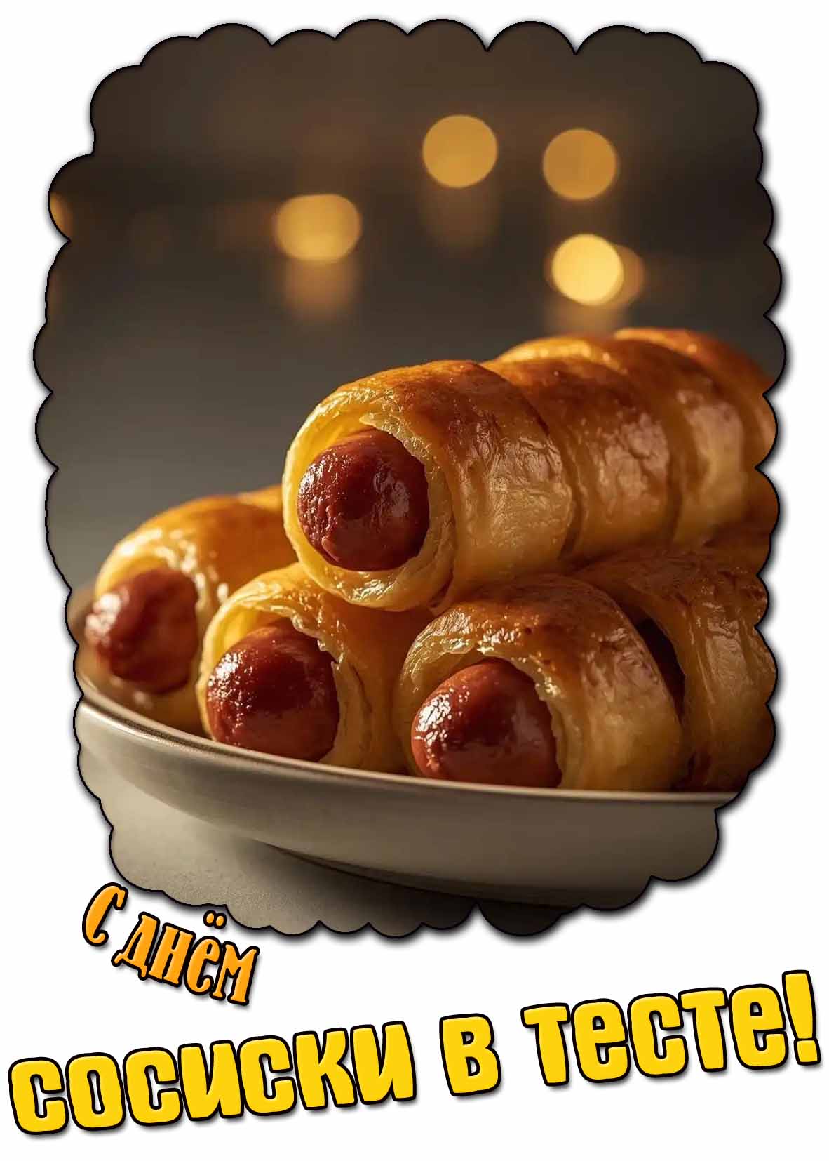 Красивая картинка с днём сосиски в тесте