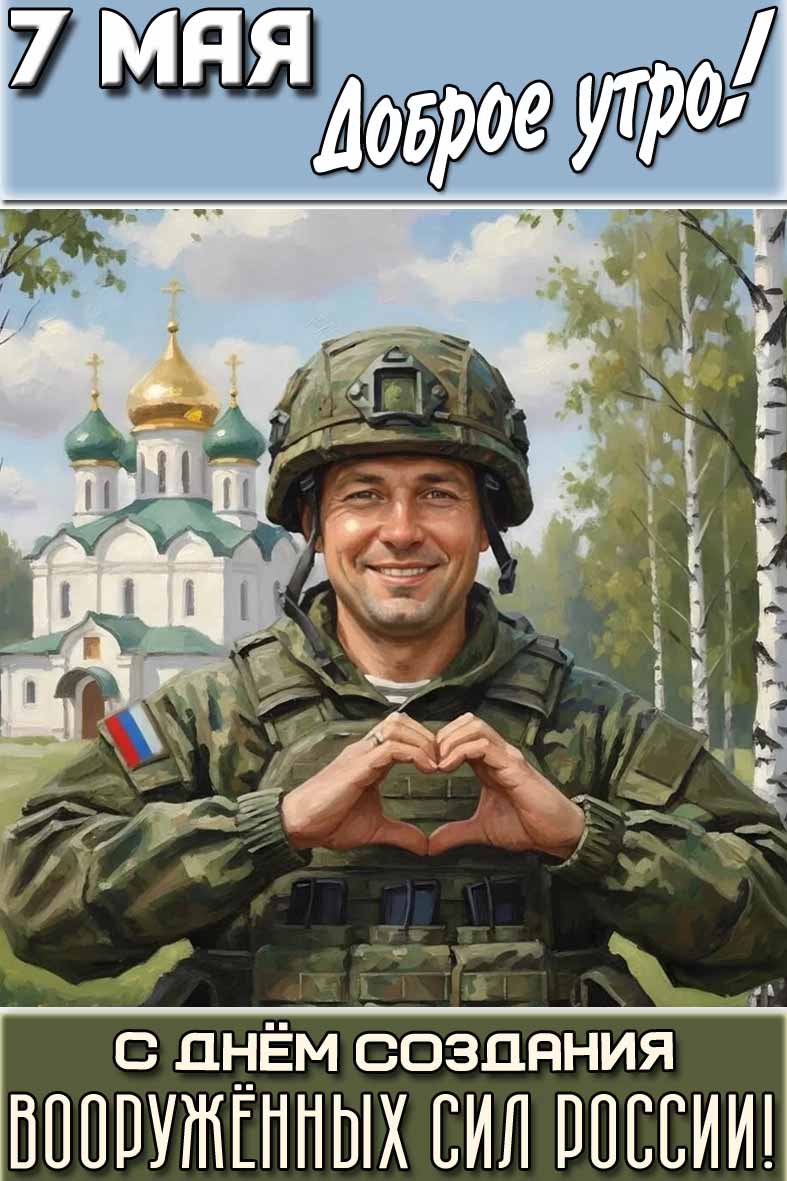 Картинка "7 мая доброе утро! С создания Вооружённых Сил России!"