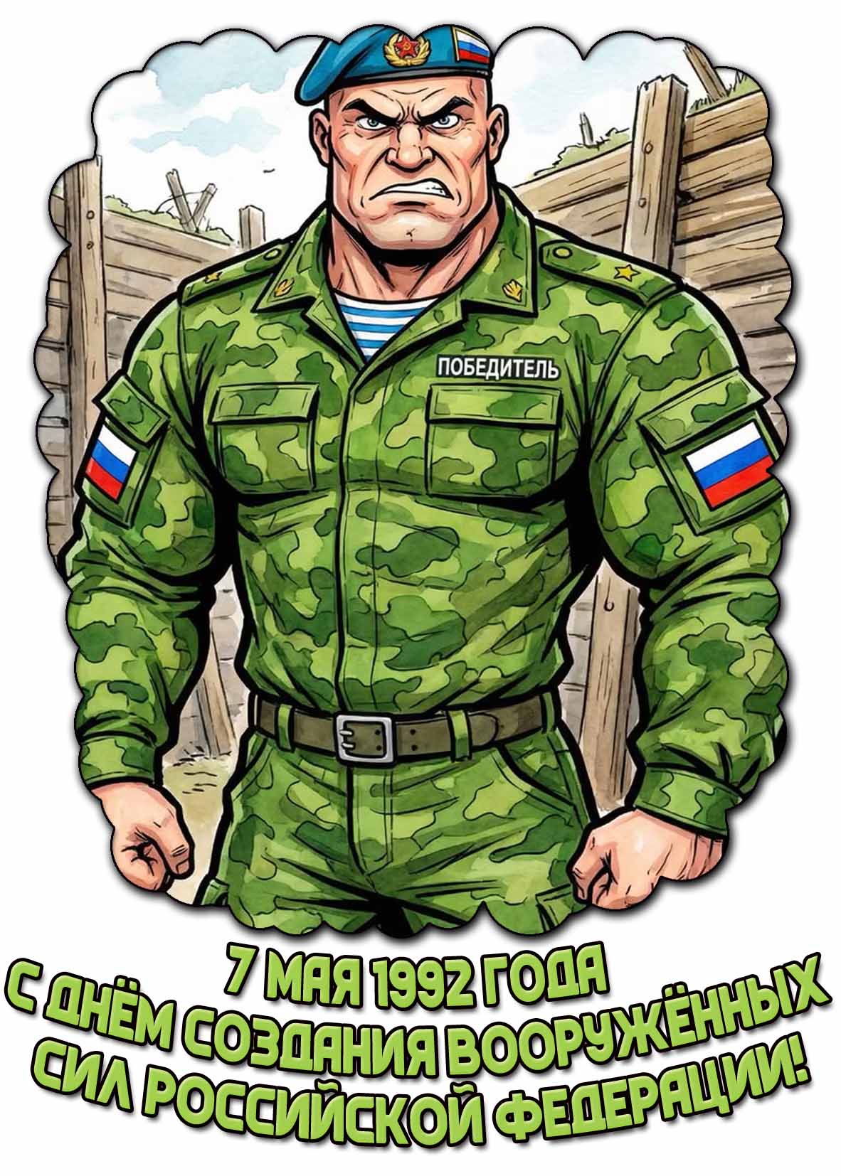 Прикольная картинка "7 мая 1992 года - С днём создания Вооружённых Сил Российской Федерации!"