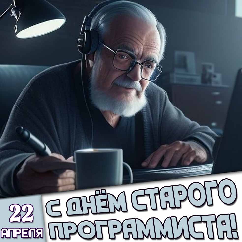 Картинка 22 апреля - с днём старого программиста!