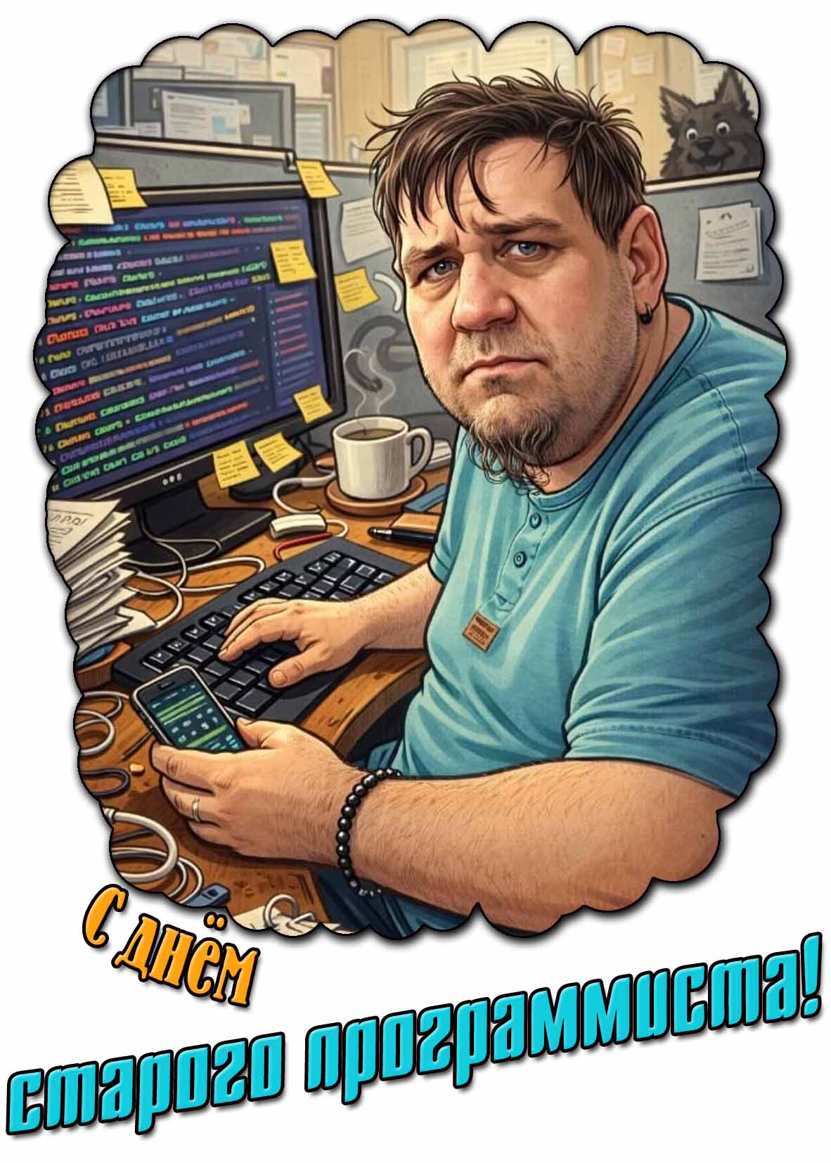 С днём старого программиста! - смешная открытка