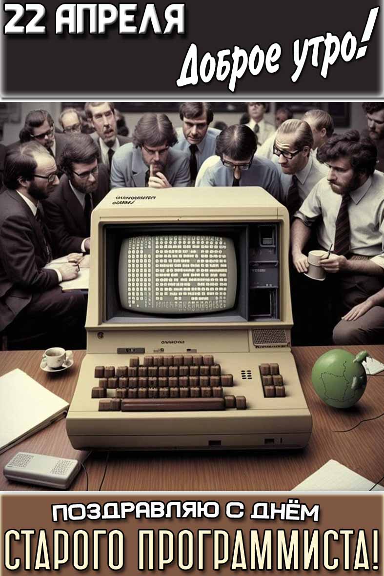 Картинка "22 апреля доброе утро! Поздравляю с днём старого программиста!"