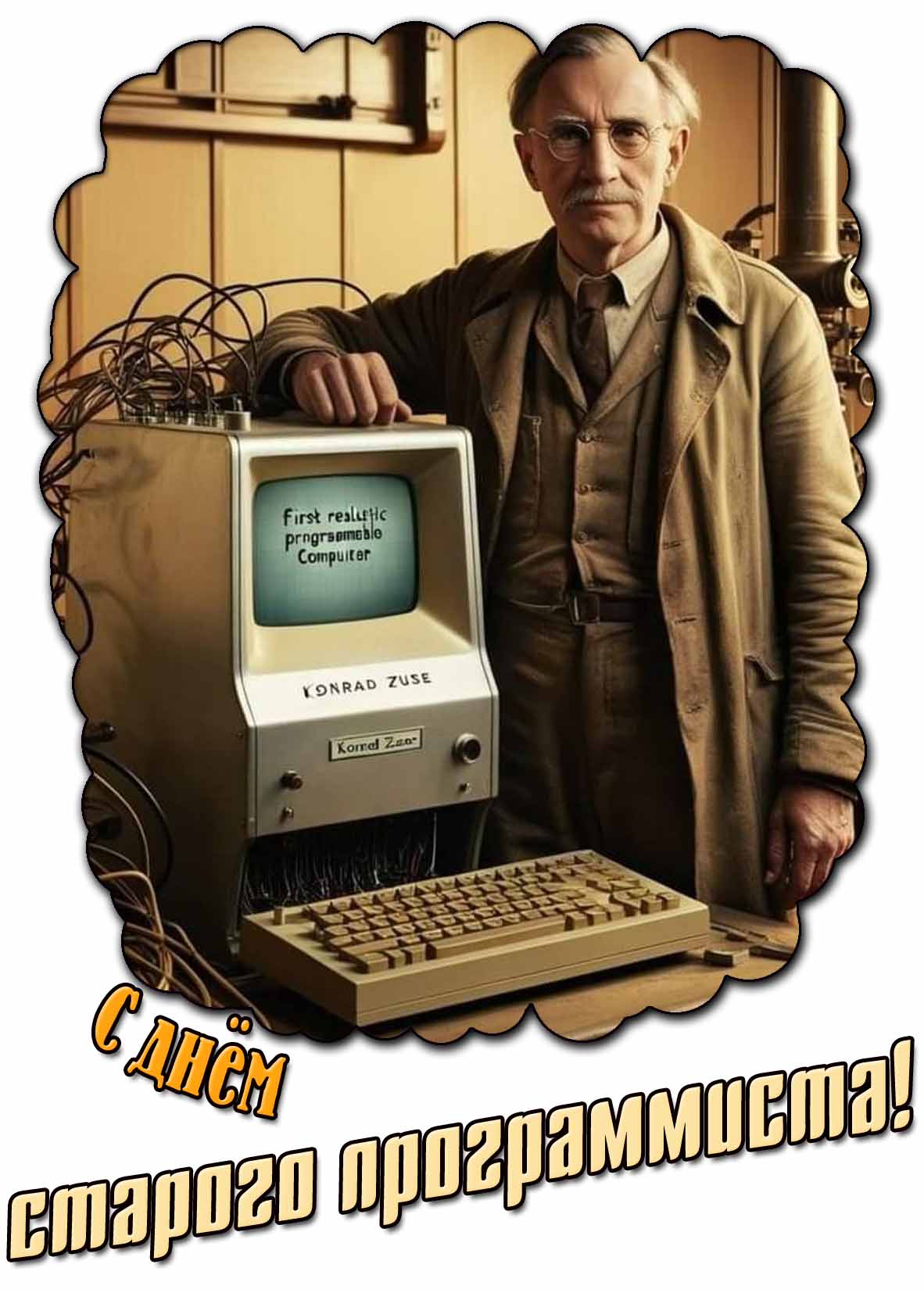 Стильная картинка с днём старого программиста
