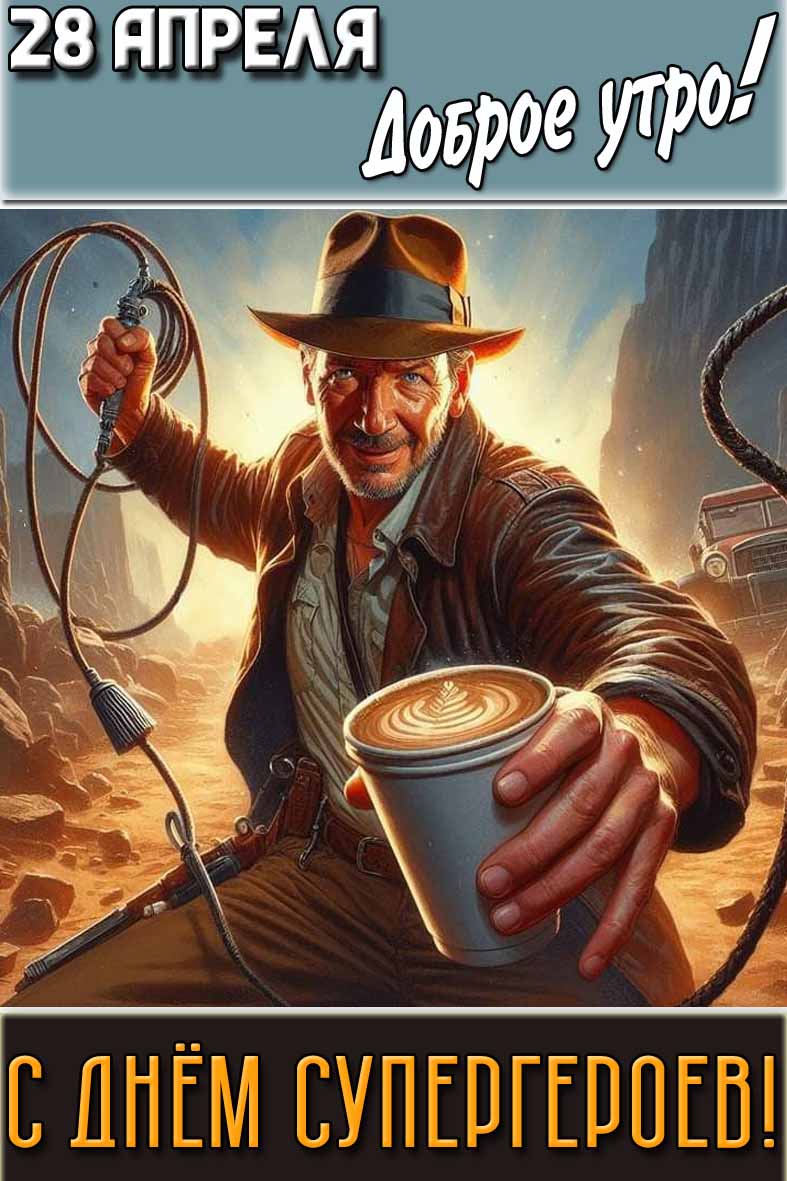 Картинка "28 апреля доброе утро! С днём супергероев!"