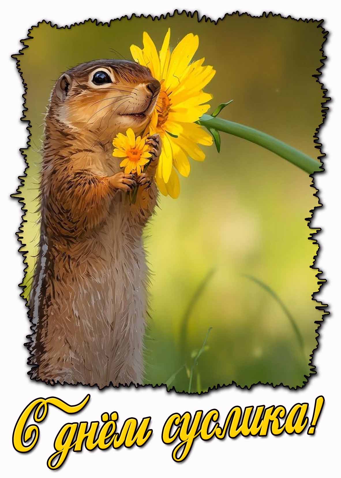 С днём суслика! - красивая открытка