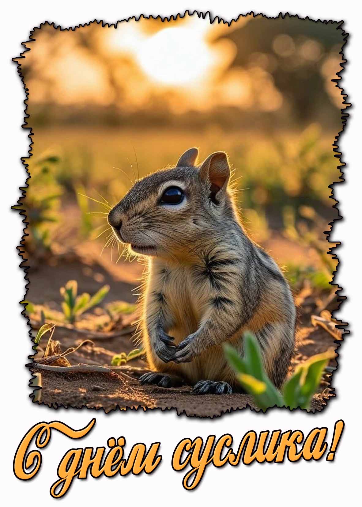 Открытка с днём суслика