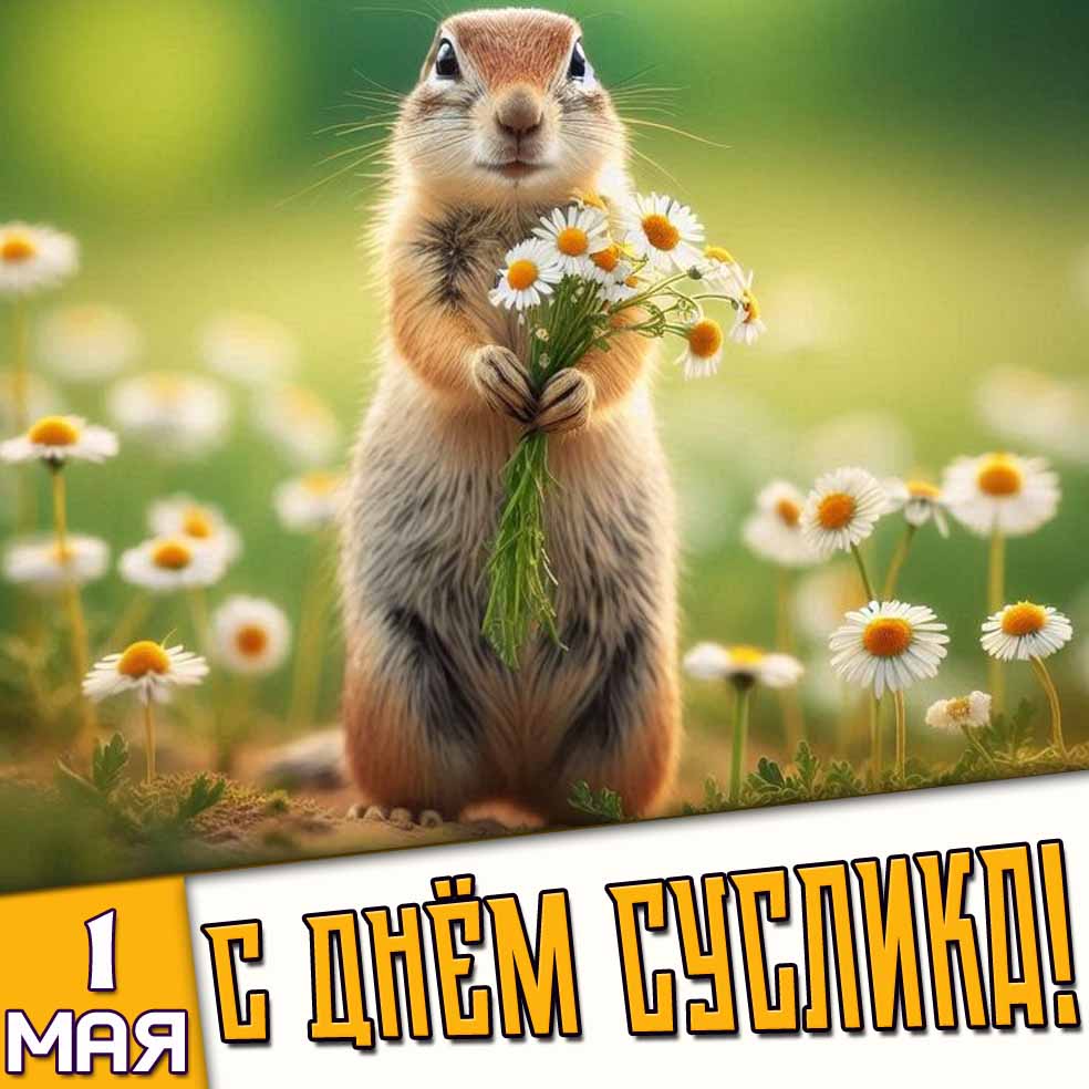 Открытка 1 мая - с днём суслика!
