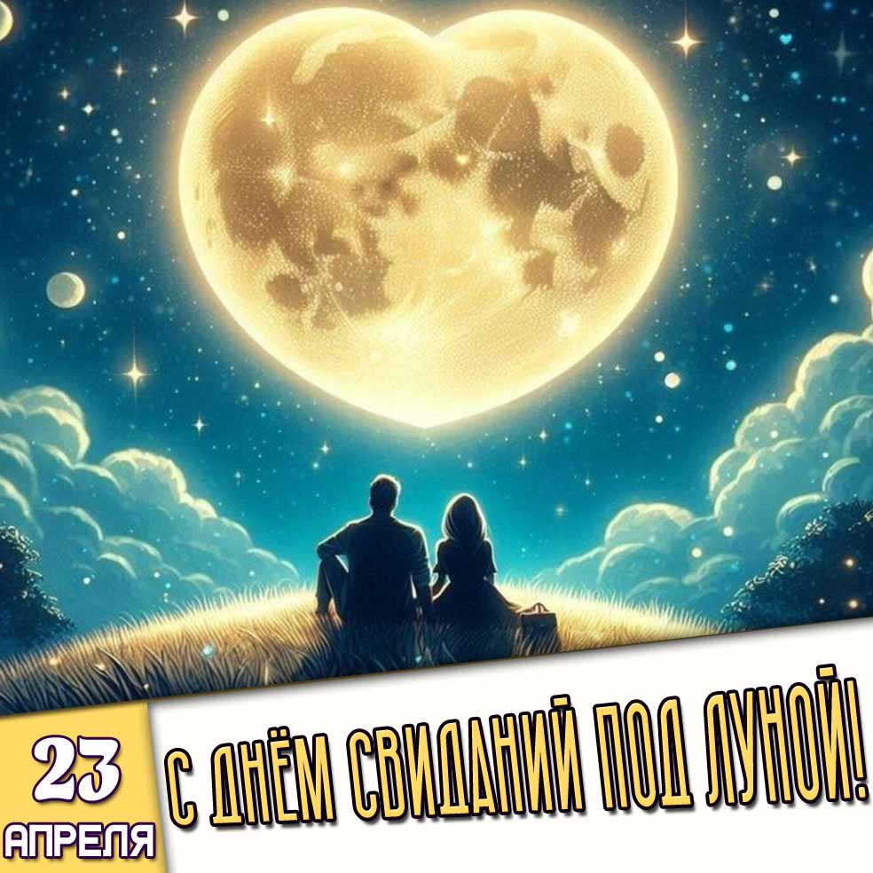Открытка 23 апреля - с днём свиданий под луной!