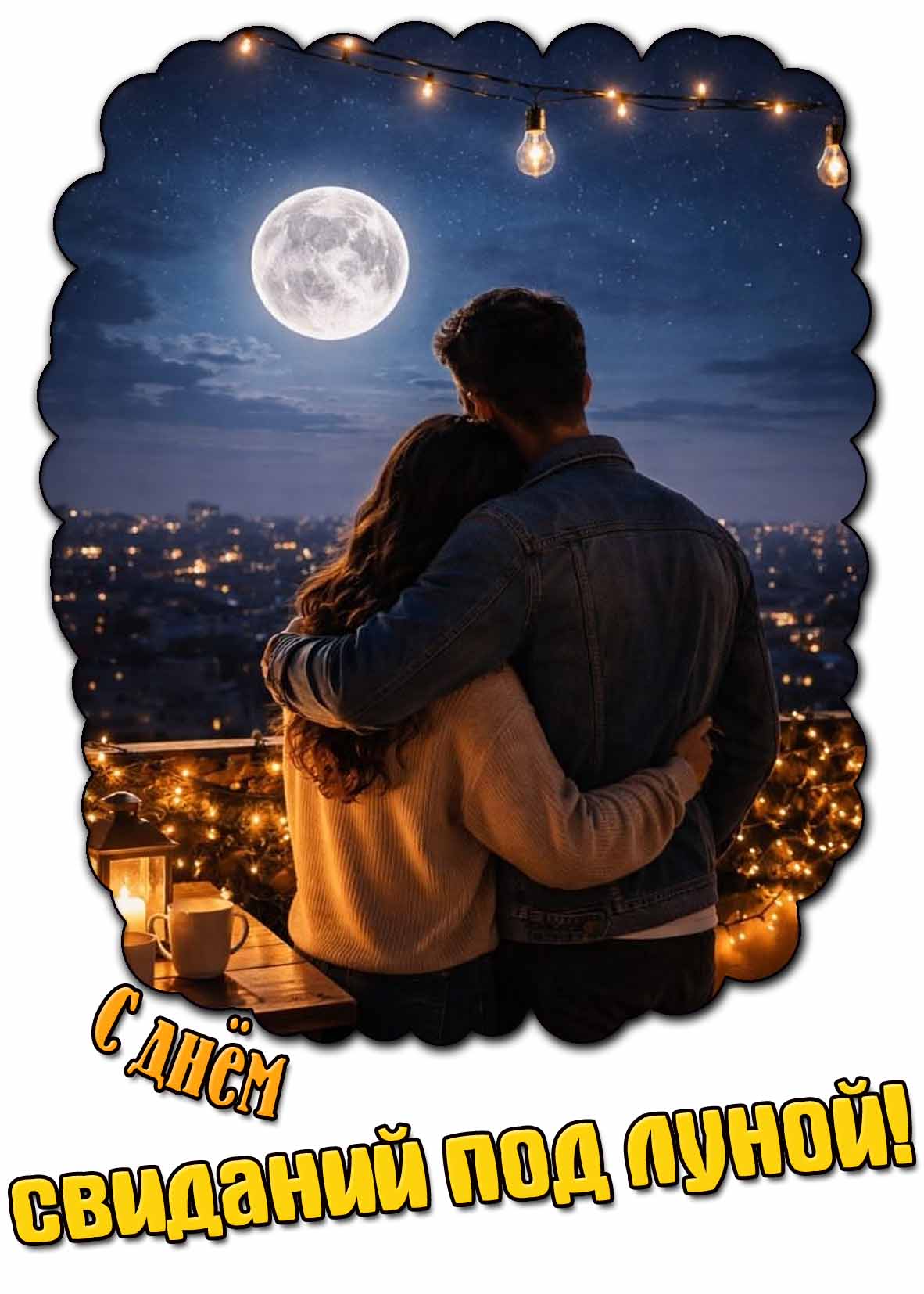 Красивая картинка с днём свиданий под луной