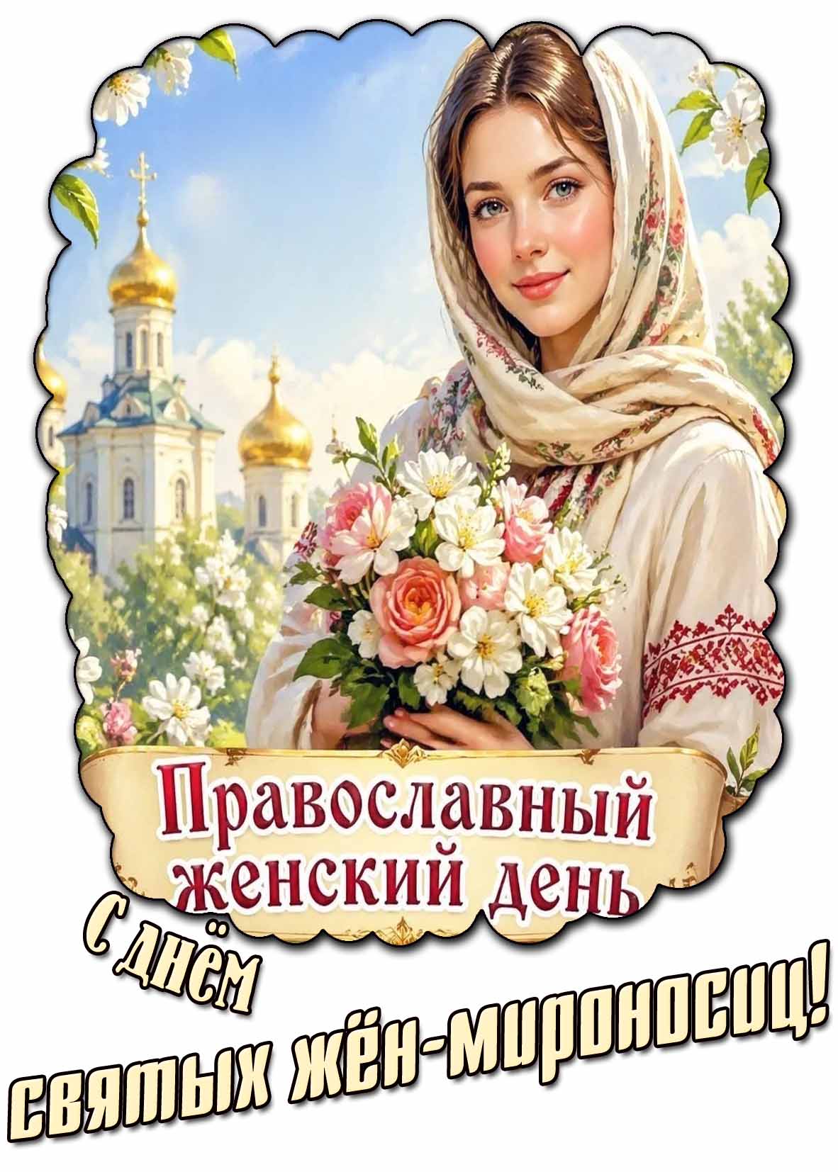Открытка "Православный женский день! С днём святых жён-мироносиц!"