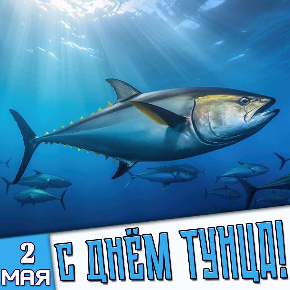 Открытка 2 мая - с днём тунца!