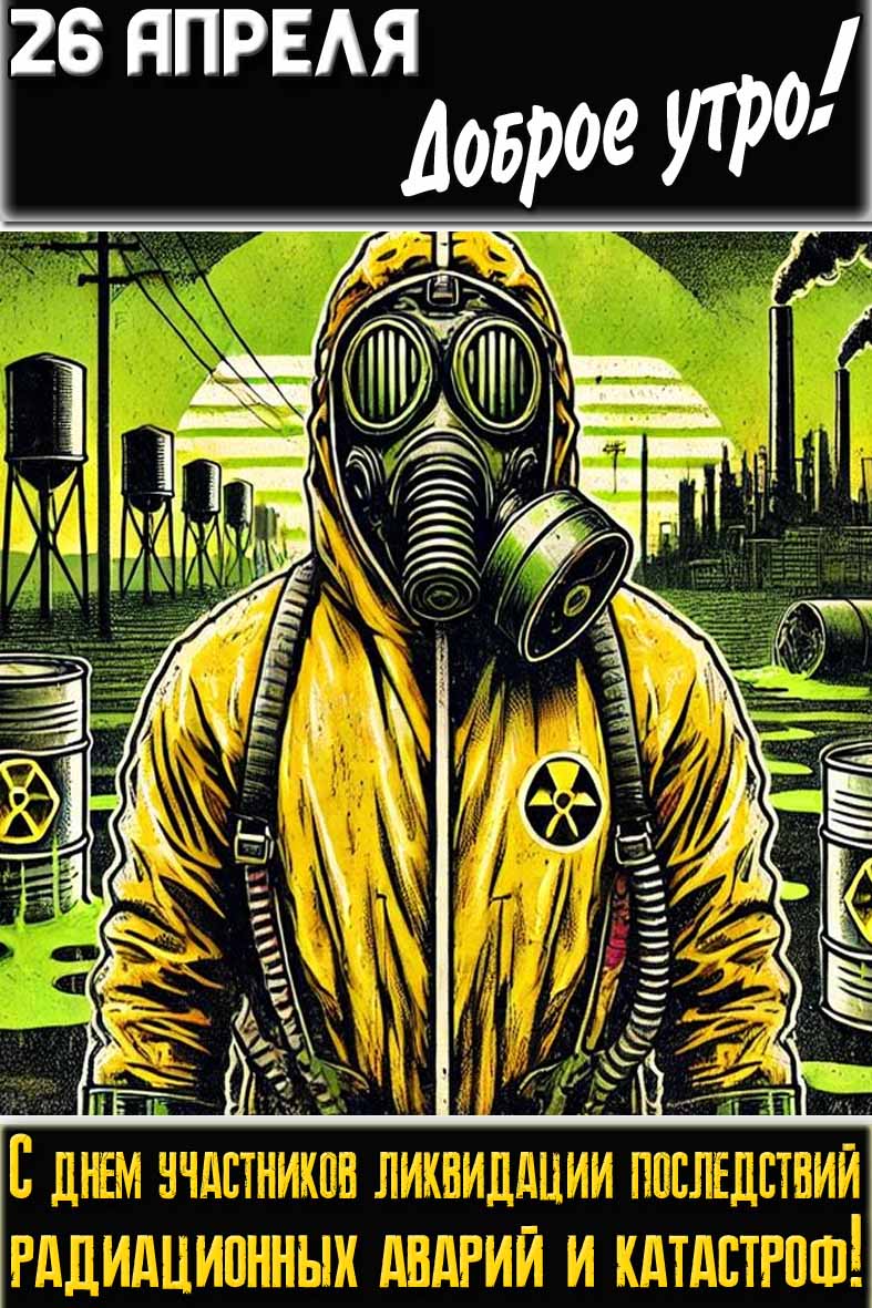 Картинка "26 апреля доброе утро! С днём участников ликвидации последствий радиационных аварий и катастроф!"