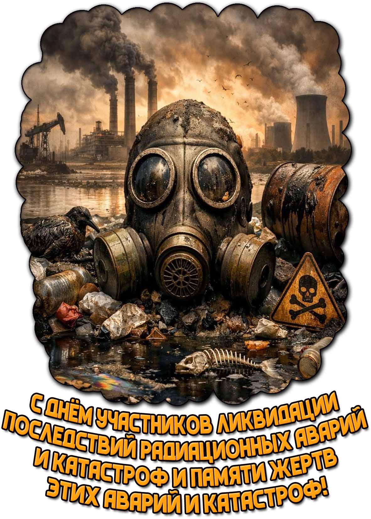 Открытка с днём участников ликвидации последствий радиационных аварий и катастроф и памяти жертв этих аварий и катастроф