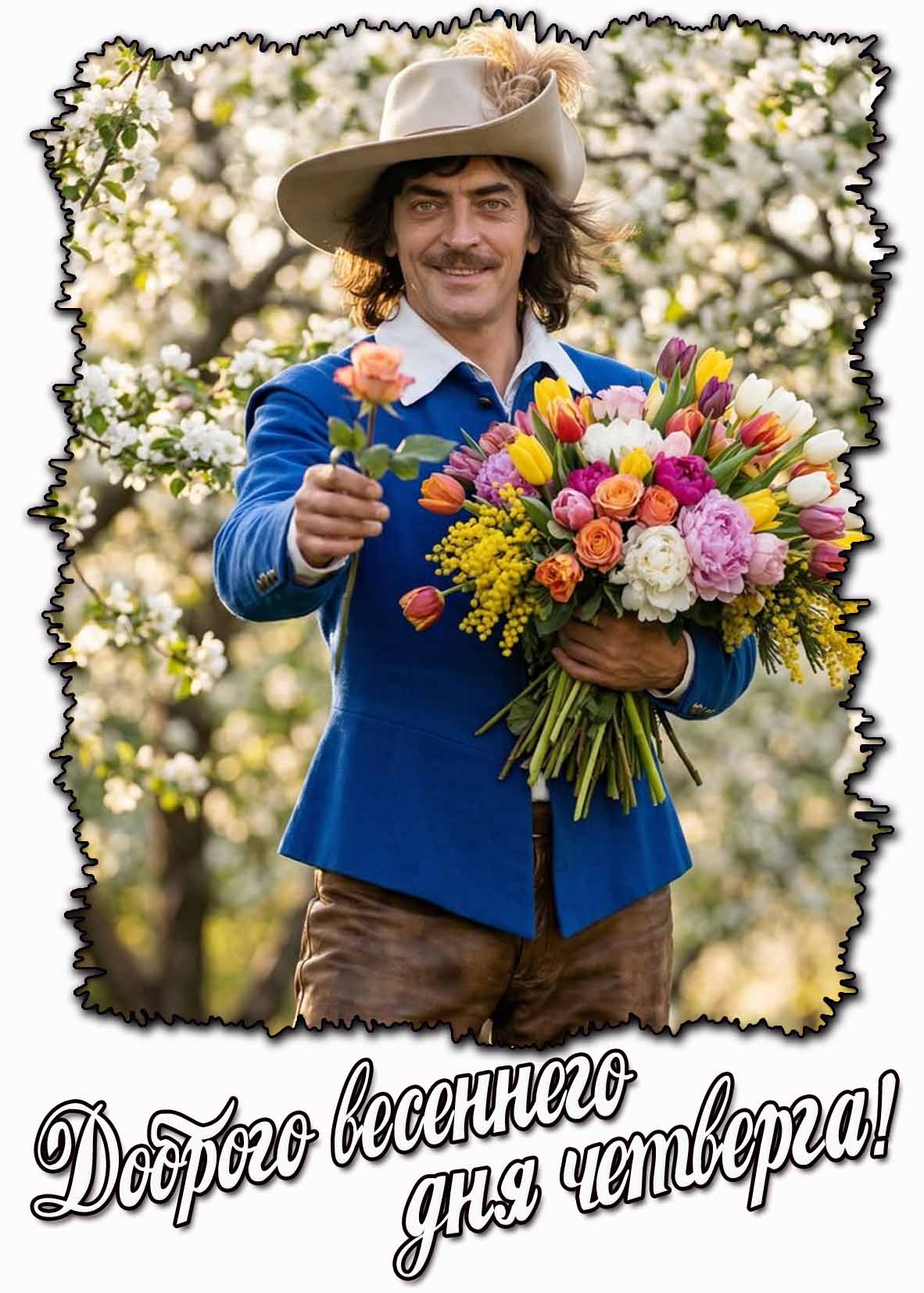 Прикольная открытка доброго весеннего дня четверга