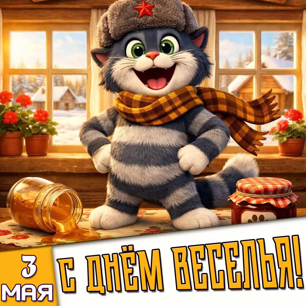 Картинка 3 мая - с днём веселья!