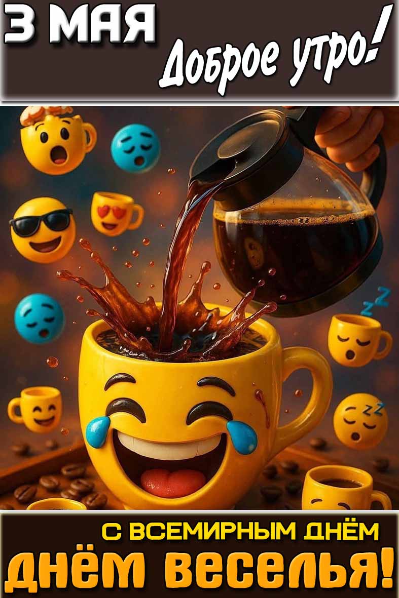 Картинка "3 мая доброе утро! С Всемирным днём веселья!"