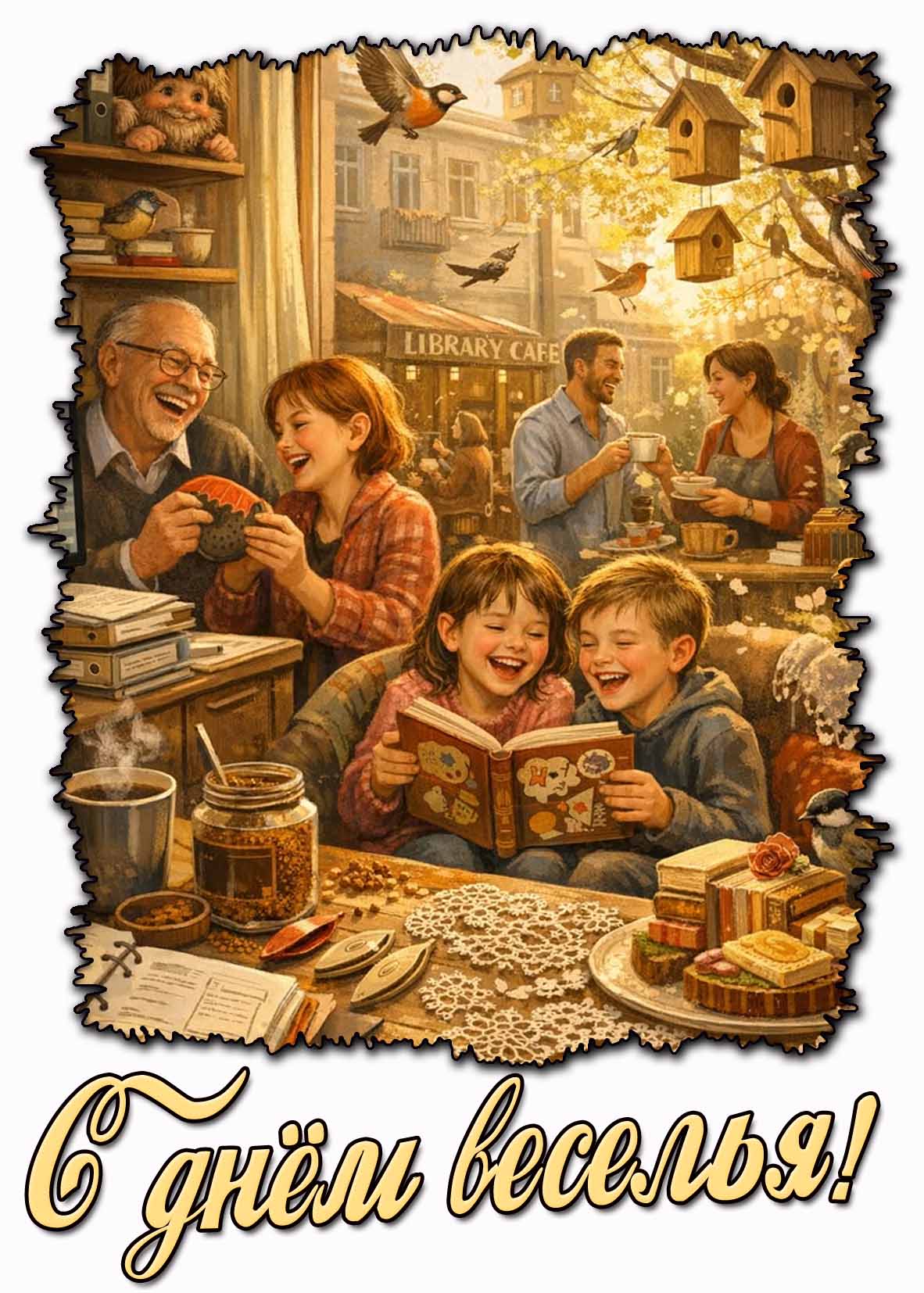 Открытка с днём веселья